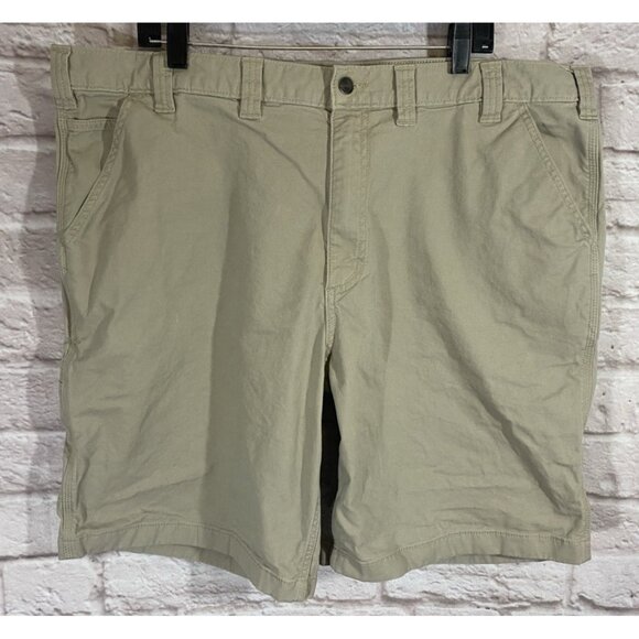Carhartt Mens Rugged Flex Relaxed Fit Canvas Work Short Khaki Size 44 - Picture 1 of 11